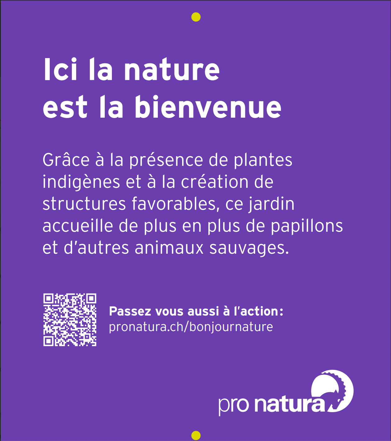 Gartenschild «Naturförderung»